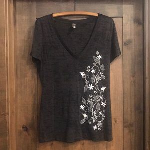Black Alaska V Neck Tee